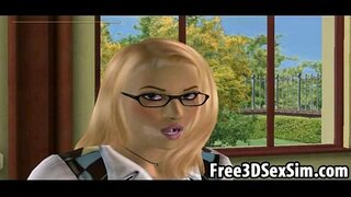 Calidum 3D schoolgirl retrorsum an ebbene parvulis pussy stricta